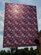 PatternPly® 19x24" Transparent Stained Glass Roses Original Scale sheet showing the pattern