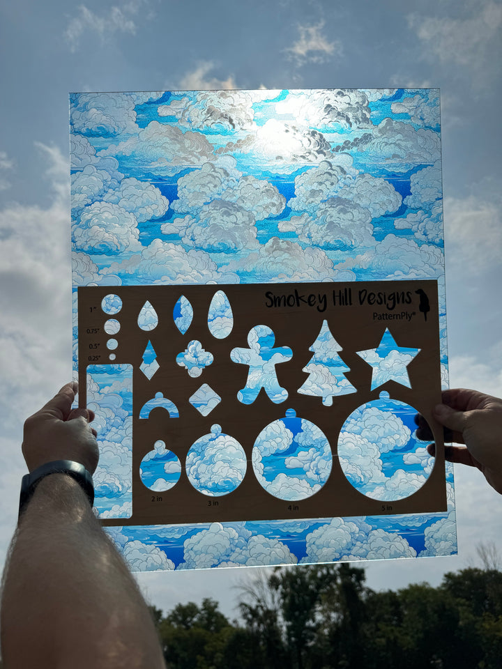 PatternPly® 19x24" Transparent Stained Glass Clouds XL Scale