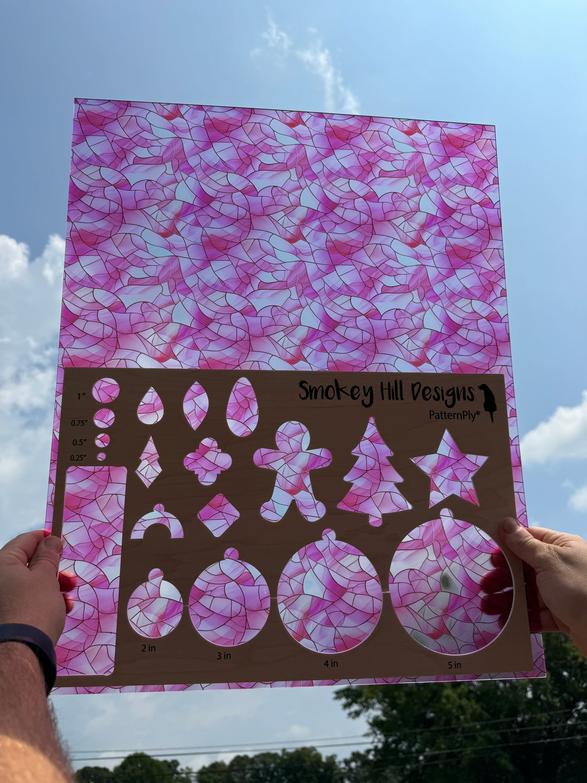 PatternPly® 19x24" Transparent Baby Pink Stained Glass XL Scale product photo 2
