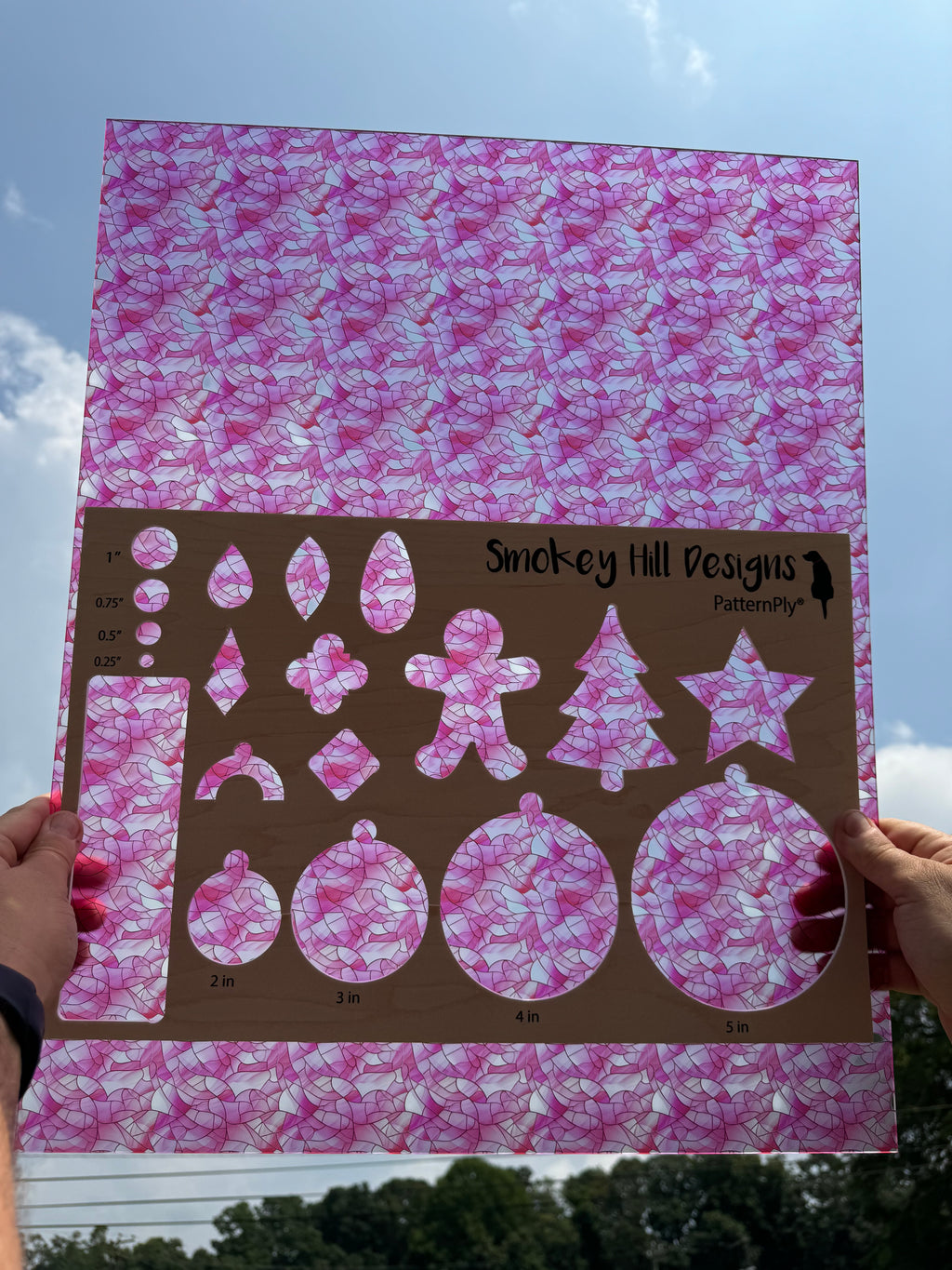 PatternPly® 19x24" Transparent Baby Pink Stained Glass Original Scale product photo 2