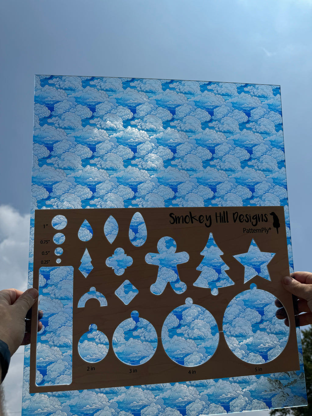 PatternPly® 19x24" Transparent Stained Glass Clouds Original Scale product photo 2