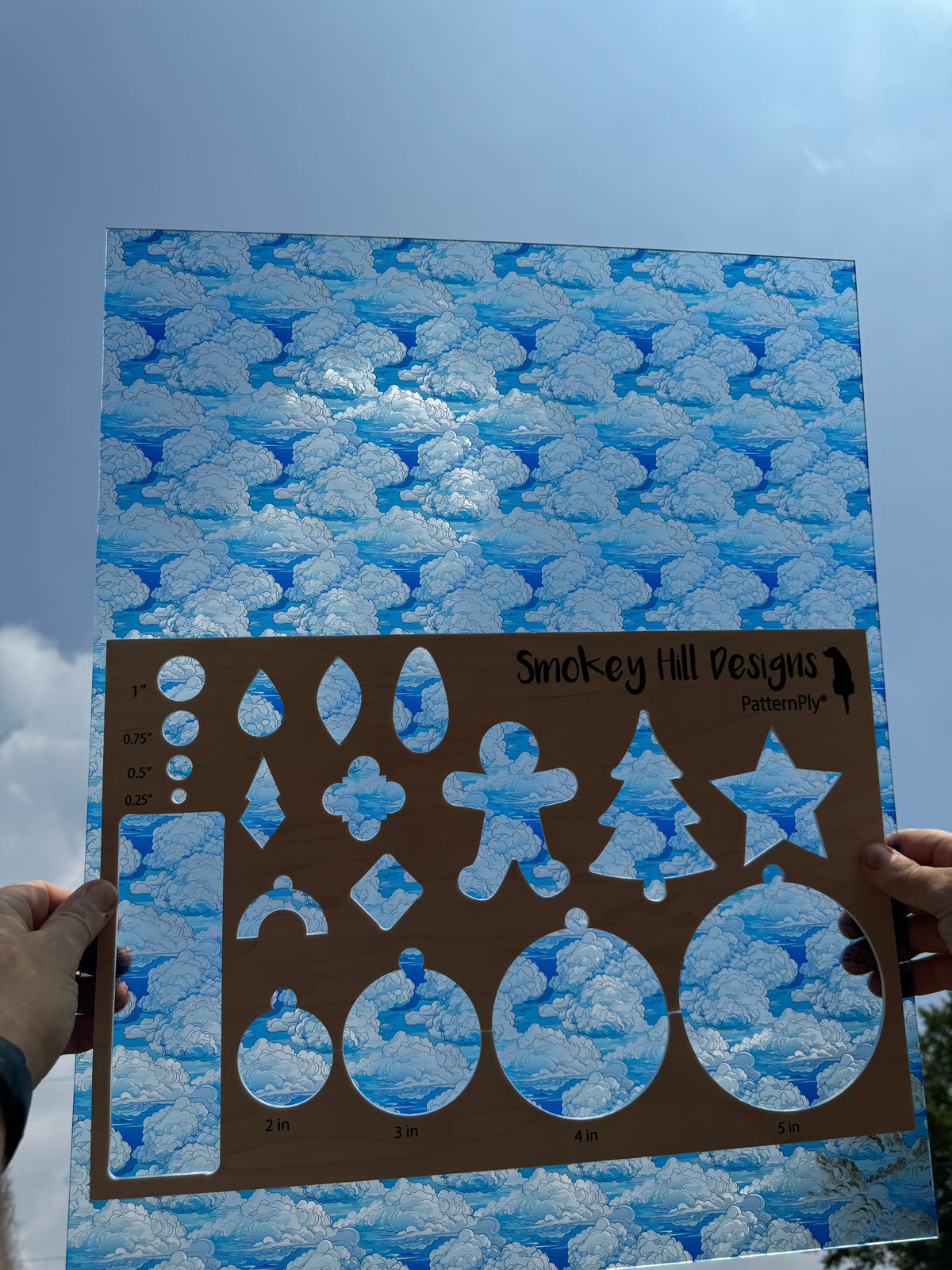 PatternPly® 19x24" Transparent Stained Glass Clouds Original Scale product photo 2
