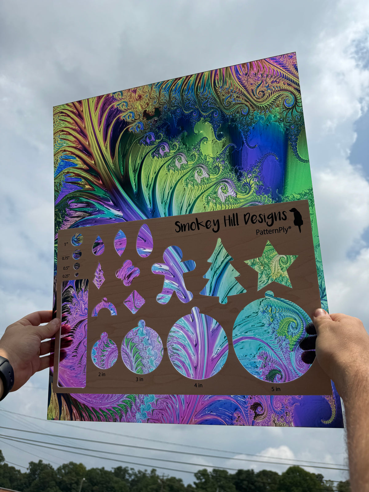 PatternPly® 19x24" Transparent Glassy Rainbow Swirl XL Scale product photo 2