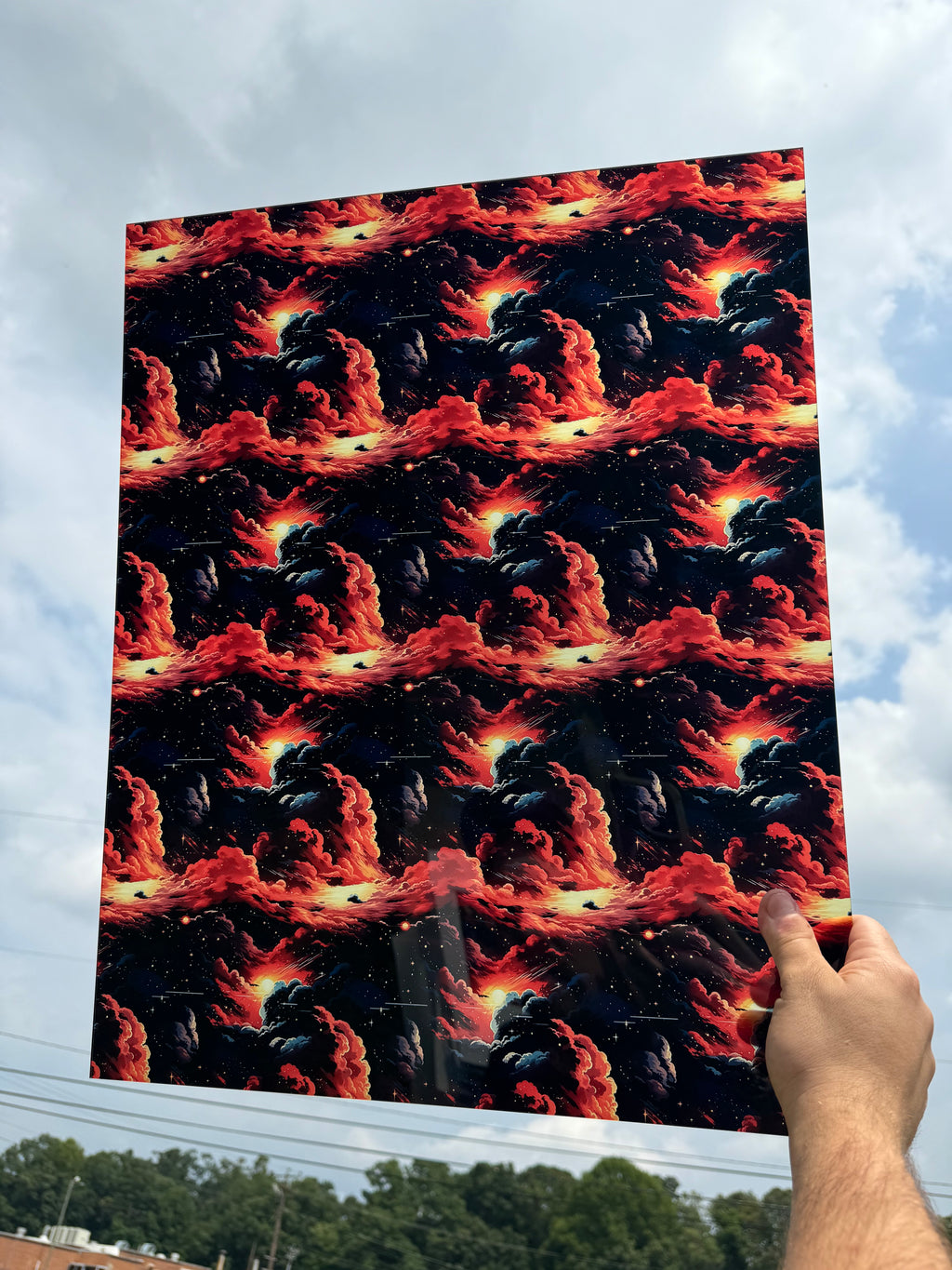 PatternPly® 19x24" Transparent Apocalypse XL Scale sheet showing the pattern