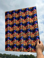 PatternPly® 19x24" Transparent Abstract Stained Glass Spooky Tree Sky Original Scale sheet showing the pattern