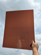 PatternPly® 19x24" Transparent Halloween Buffalo Plaid Original Scale sheet showing the pattern