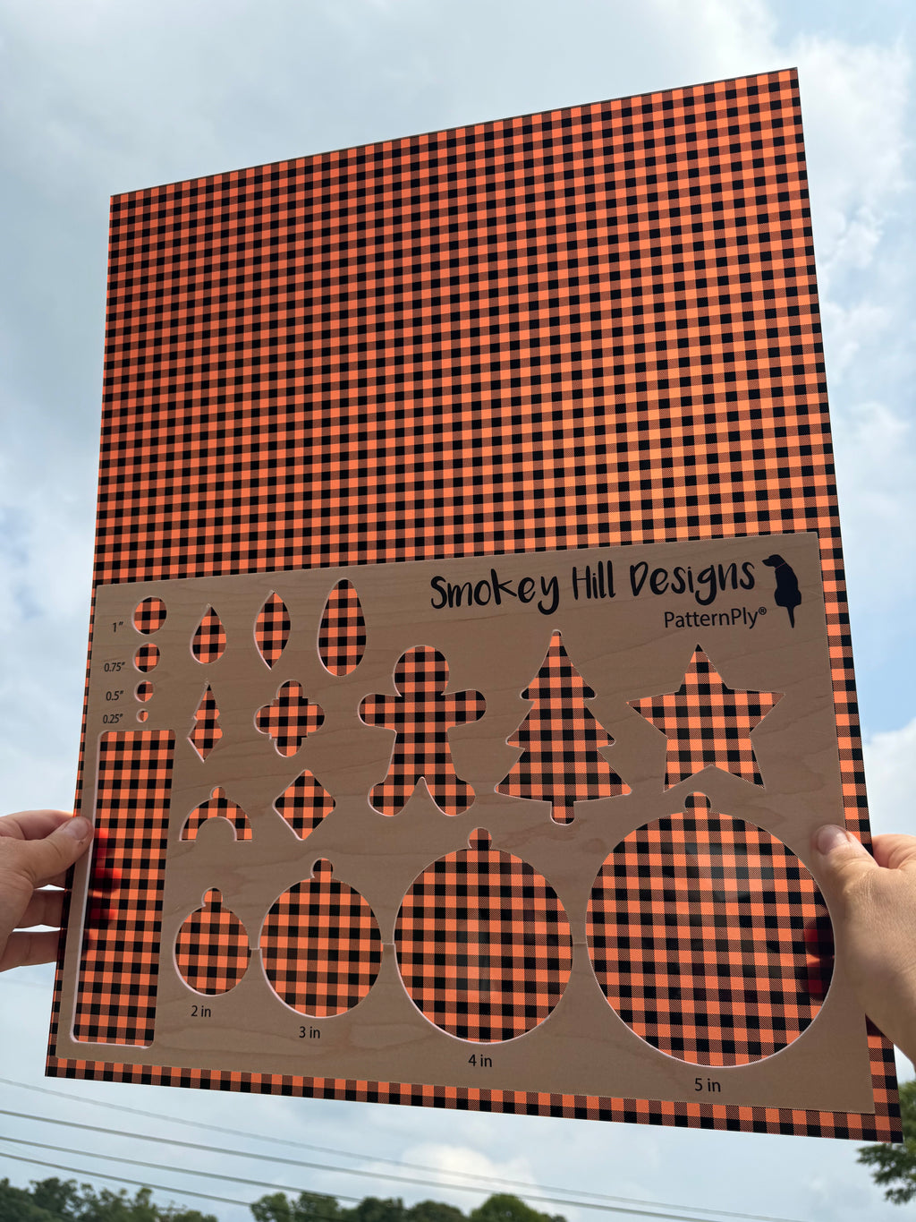 PatternPly® 19x24" Transparent Halloween Buffalo Plaid Original Scale product photo 2