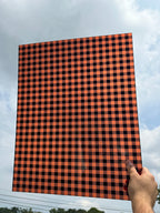 PatternPly® 19x24" Transparent Halloween Buffalo Plaid XL Scale sheet showing the pattern