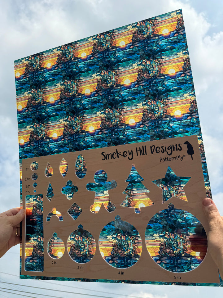 PatternPly® 19x24" Transparent Beachy Sunrise Original Scale