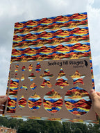 PatternPly® 19x24" Transparent Abstract Rustic Mountain Range Stained Glass Original Scale product photo 2