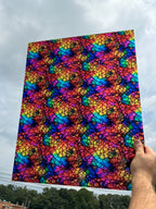 PatternPly® 19x24" Transparent Shattered Rainbow Glass XL Scale sheet showing the pattern