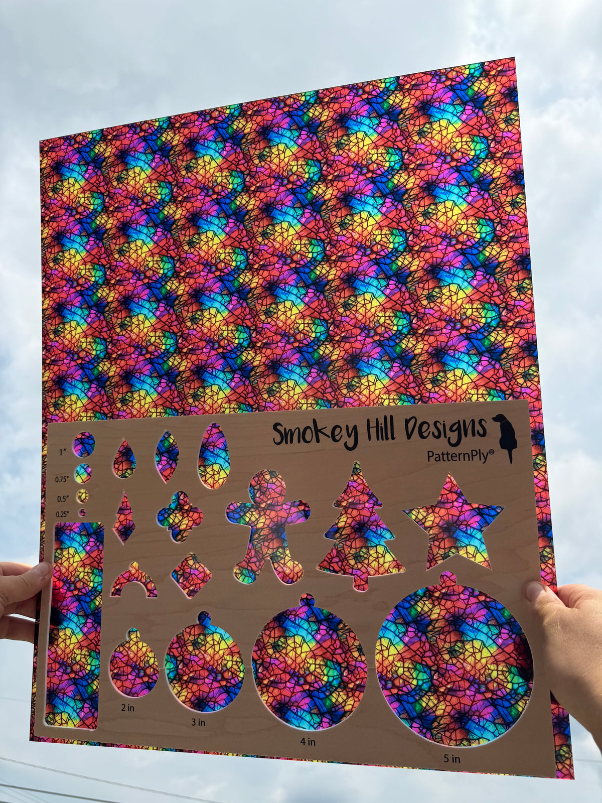 PatternPly® 19x24" Transparent Shattered Rainbow Glass Original Scale product photo 2