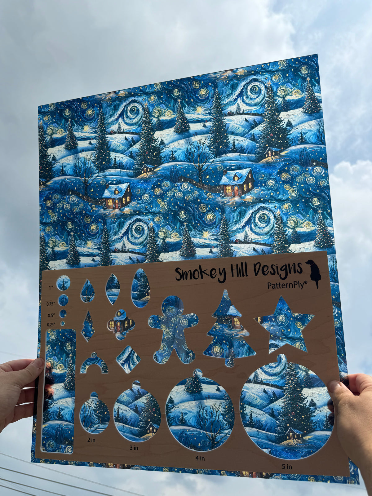 PatternPly® 19x24" Transparent Starry Swirl Christmas XL Scale product photo 2