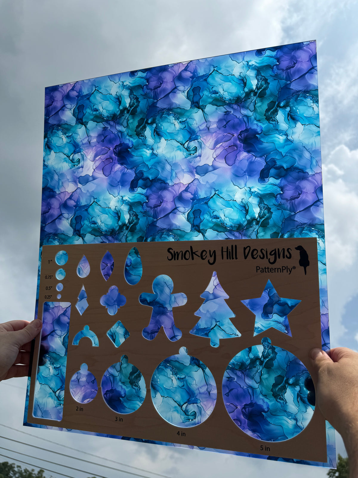 PatternPly® 19x24" Transparent Teal and Purple Ink Original Scale product photo 2