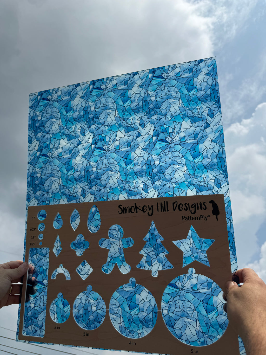 PatternPly® 19x24" Transparent Icy Stained Glass XL Scale product photo 2