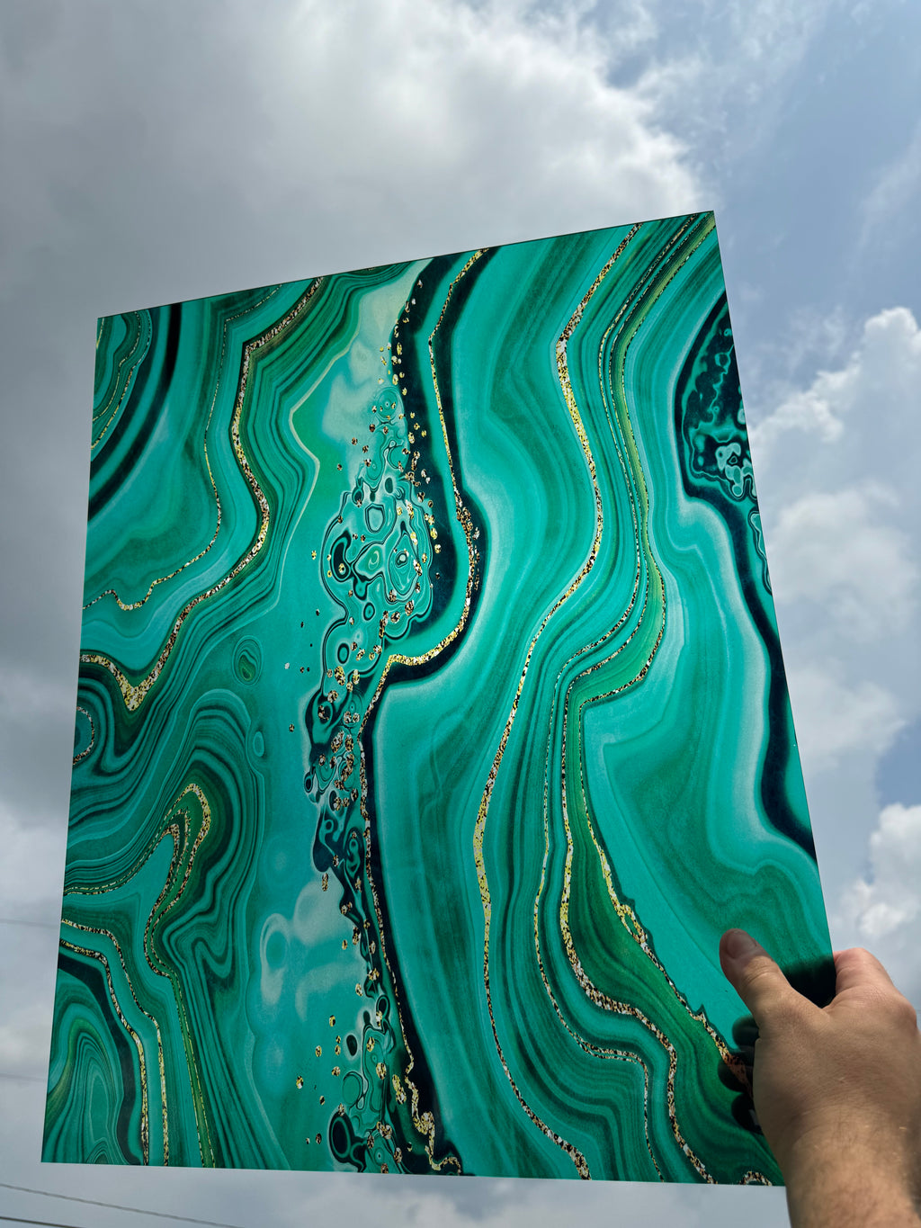 PatternPly® 19x24" Transparent Jade Swirl XL Scale sheet showing the pattern