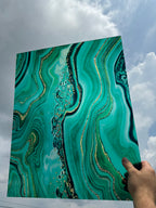 PatternPly® 19x24" Transparent Jade Swirl XL Scale sheet showing the pattern