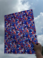 PatternPly® 19x24" Transparent Abstract Patriotic Original Scale sheet showing the pattern