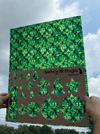 PatternPly® 19x24" Transparent Abstract Green Stained Glass XL Scale product photo 2