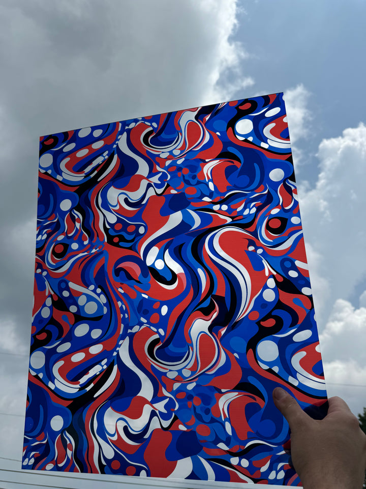 PatternPly® 19x24" Transparent Abstract Patriotic XL Scale