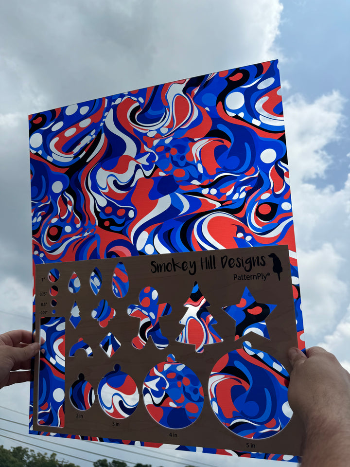 PatternPly® 19x24" Transparent Abstract Patriotic XL Scale