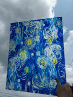PatternPly® 19x24" Transparent Starry Swirls XL Scale sheet showing the pattern