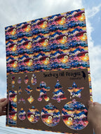 PatternPly® 19x24" Transparent Floral Mountain Range Stained Glass Original Scale product photo 2