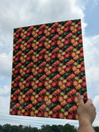 PatternPly® 19x24" Transparent Fall Mums Stained Glass XL Scale sheet showing the pattern