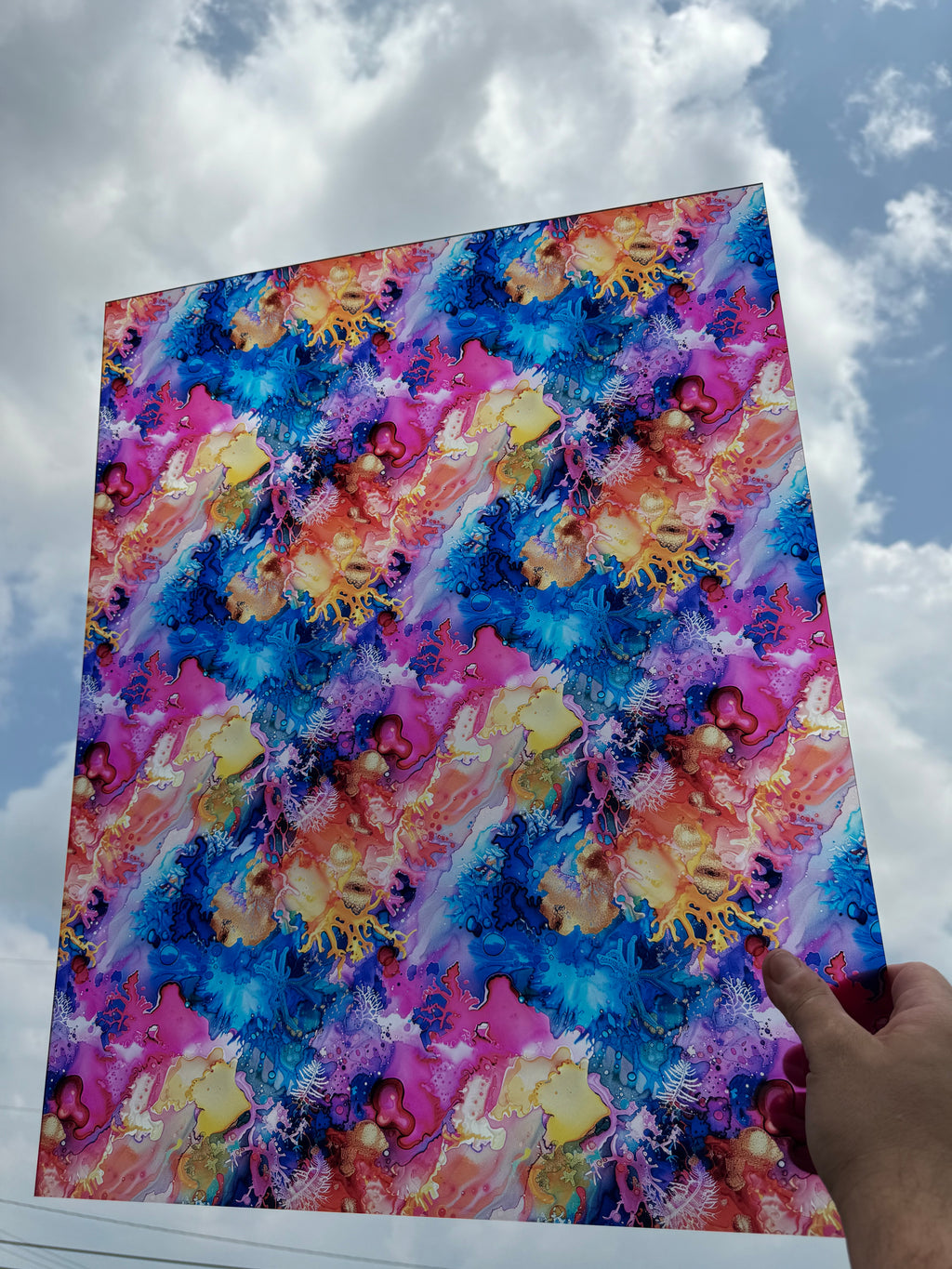 PatternPly® 19x24" Transparent Tropical Ink XL Scale sheet showing the pattern