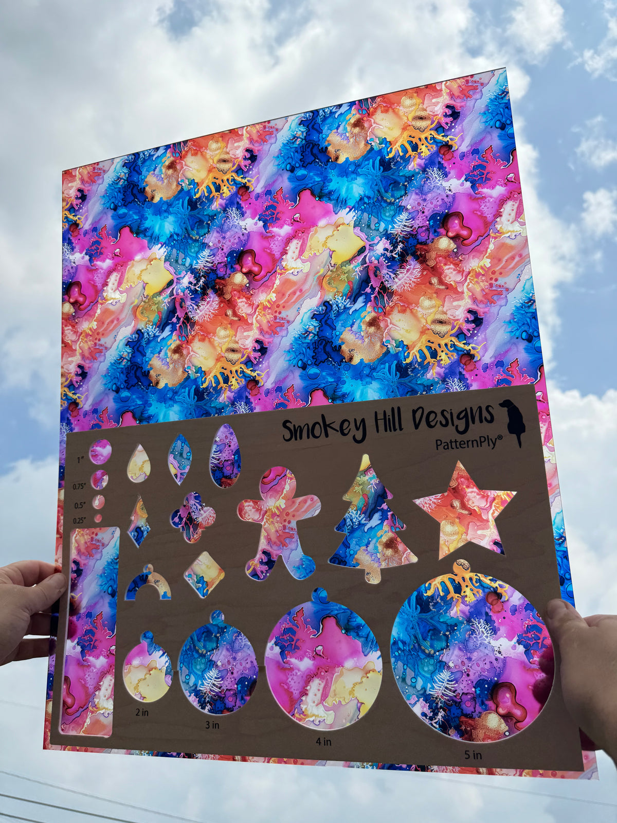PatternPly® 19x24" Transparent Tropical Ink XL Scale sheet showing the pattern