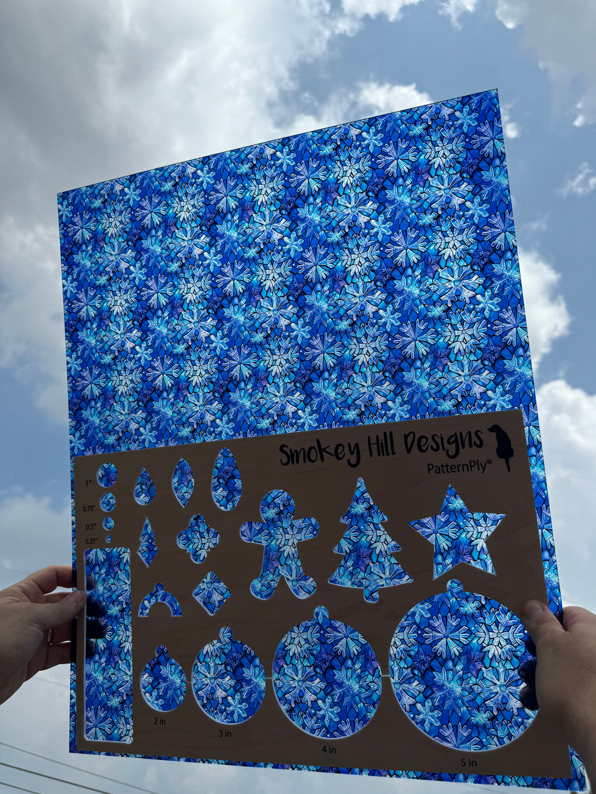 PatternPly® 19x24" Transparent Melting Snowflakes Original Scale product photo 2