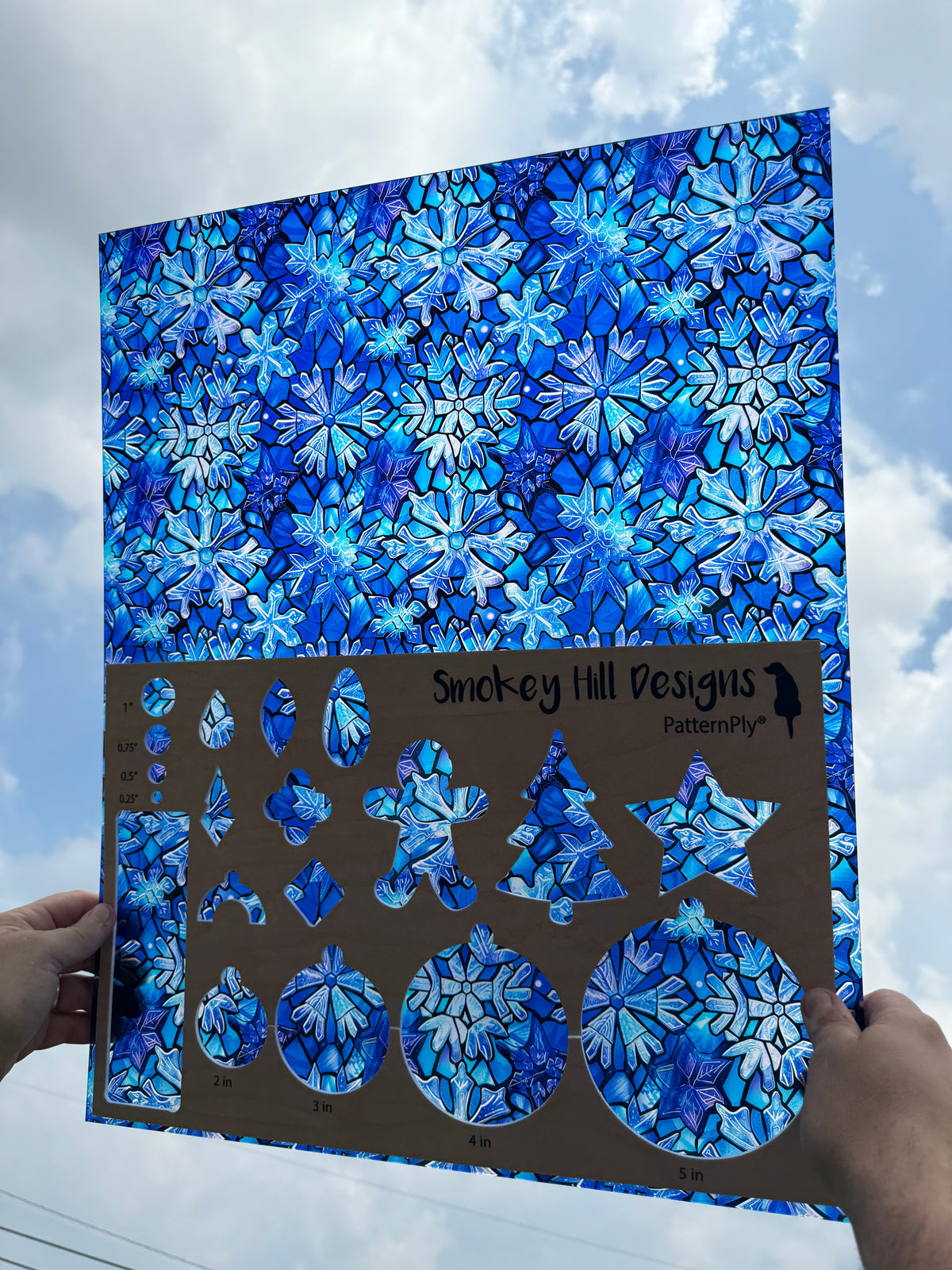 PatternPly® 19x24" Transparent Melting Snowflakes XL Scale product photo 2
