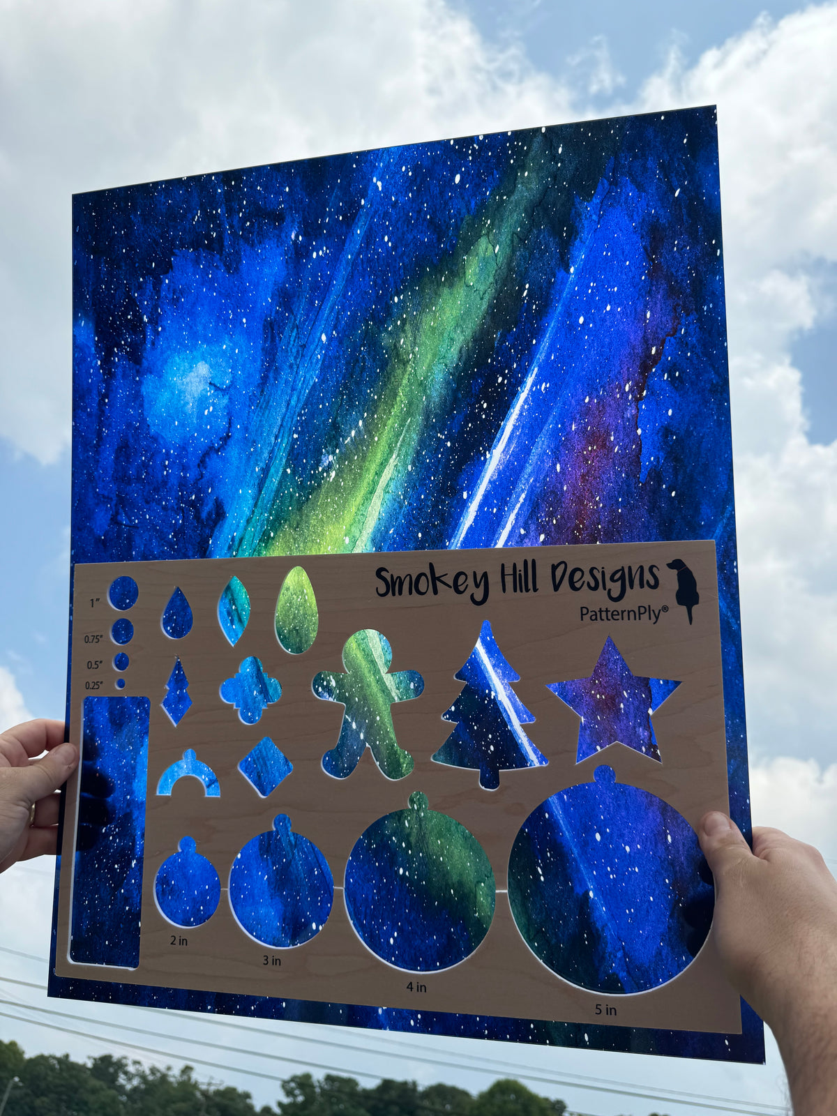 PatternPly® 19x24" Transparent Northern Lights Watercolor Original Scale product photo 2