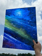 PatternPly® 19x24" Transparent Northern Lights Watercolor XL Scale sheet showing the pattern