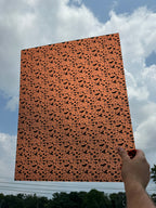 PatternPly® 19x24" Transparent Orange Halloween Original Scale sheet showing the pattern