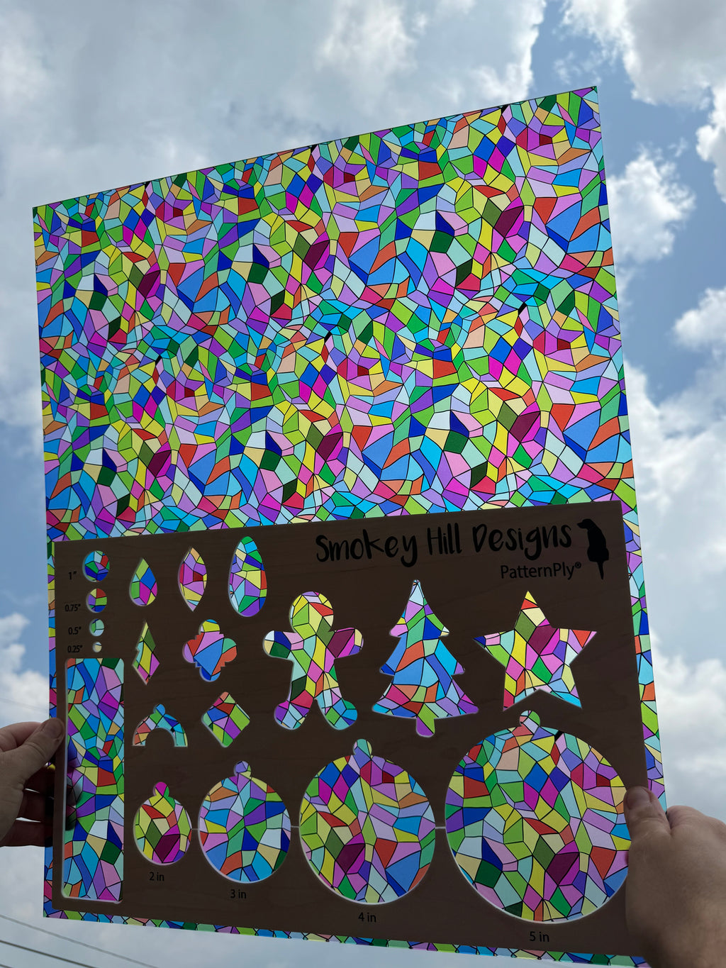 PatternPly® 19x24" Transparent Pastel Stained Glass XL Scale product photo 2