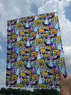 PatternPly® 19x24" Transparent Pastel Halloween Stained Glass XL Scale sheet showing the pattern