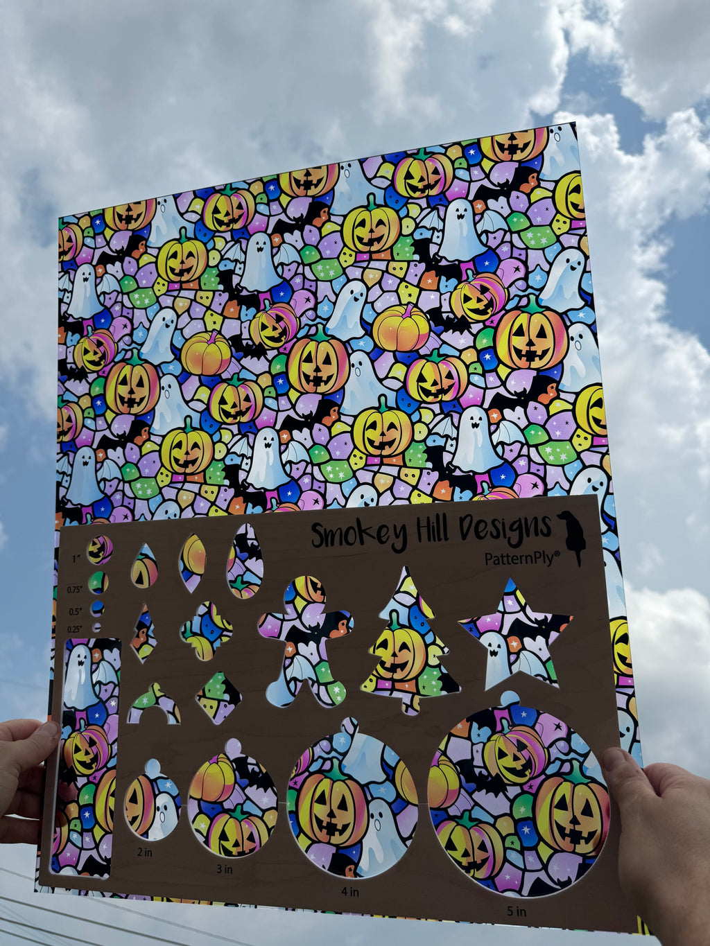 PatternPly® 19x24" Transparent Pastel Halloween Stained Glass XL Scale product photo 2