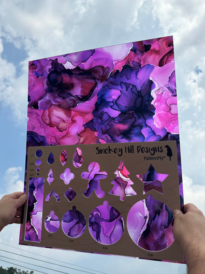 PatternPly® 19x24" Transparent Purple Blooms XL Scale