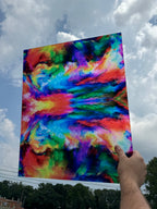PatternPly® 19x24" Transparent Rainbow Storm Original Scale sheet showing the pattern