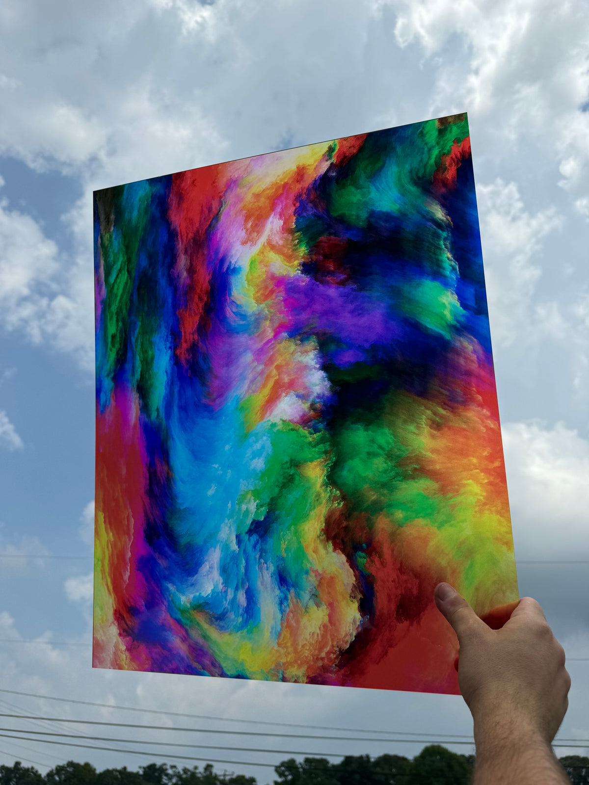PatternPly® 19x24" Transparent Rainbow Storm XL Scale sheet showing the pattern