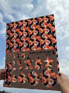 PatternPly® 19x24" Transparent Black and Orange Tie Dye XL Scale product photo 2