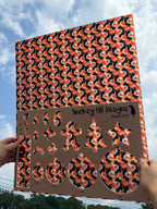 PatternPly® 19x24" Transparent Black and Orange Tie Dye Original Scale product photo 2