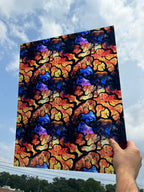 PatternPly® 19x24" Transparent Abstract Stained Glass Spooky Tree Sky XL Scale sheet showing the pattern