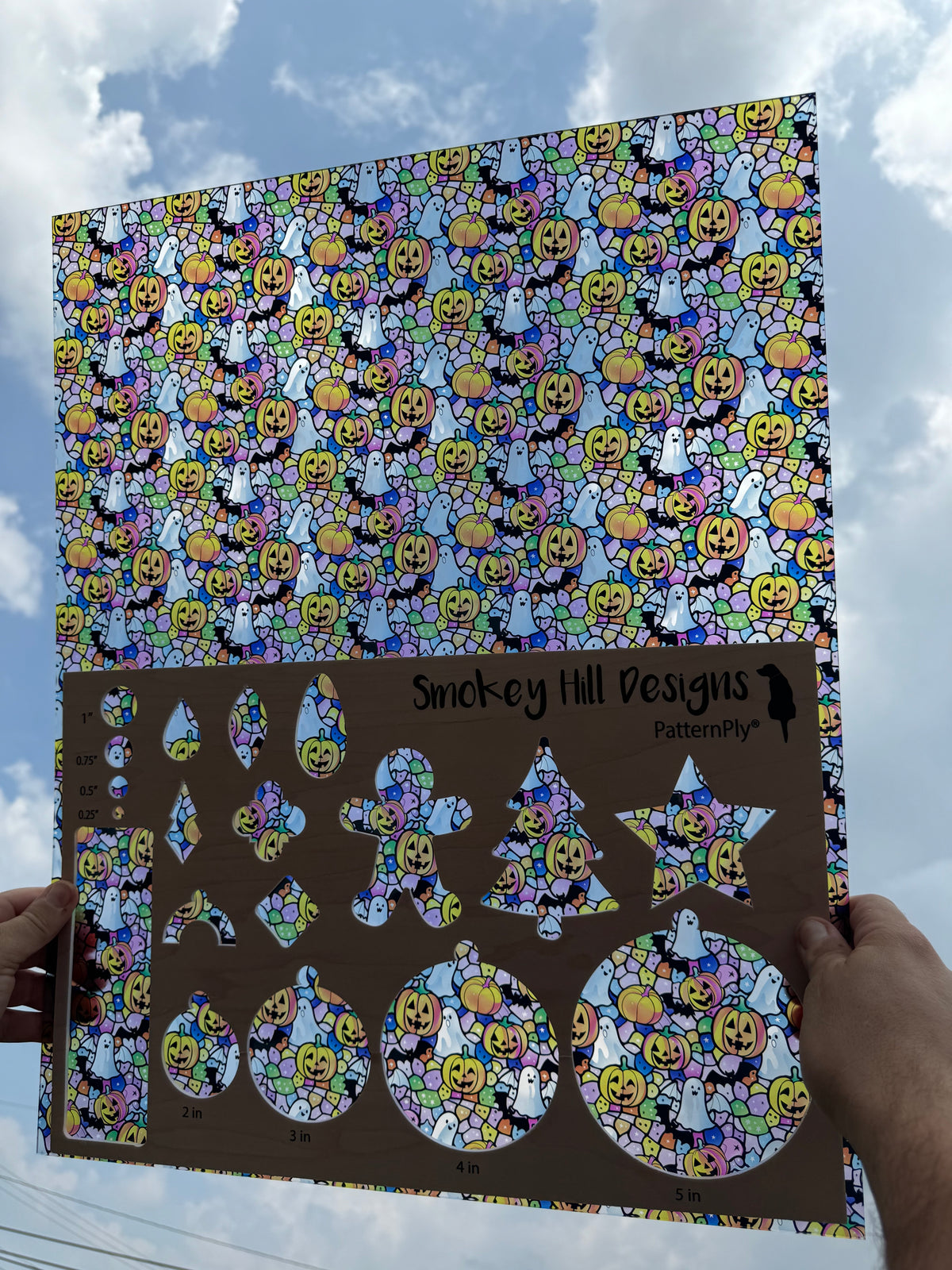 PatternPly® 19x24" Transparent Pastel Halloween Stained Glass Original Scale product photo 2
