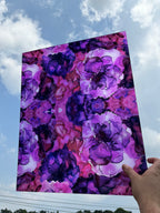 PatternPly® 19x24" Transparent Purple Blooms Original Scale sheet showing the pattern