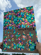 PatternPly® 19x24" Transparent Rainbow Stained Glass Leaves XL Scale product photo 2