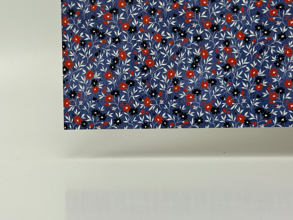 PatternPly® Full Coverage Patriotic Poppies on Denim sheet showing the pattern