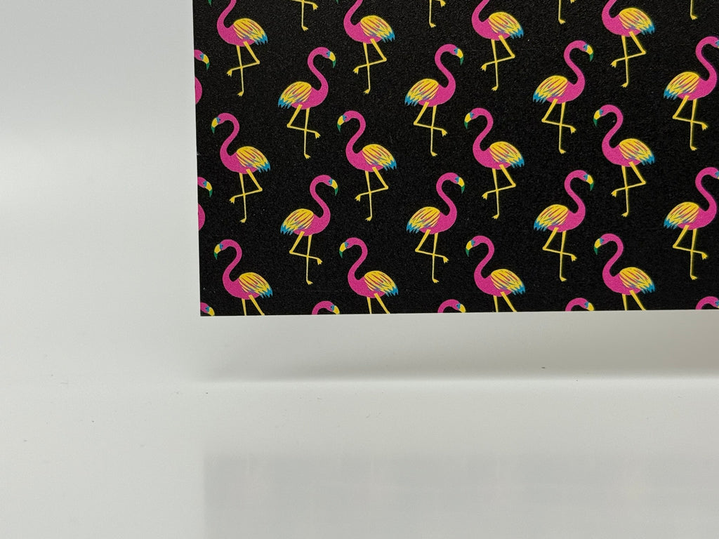 PatternPly® Full Coverage Neon Flamingos MICRO sheet showing the pattern