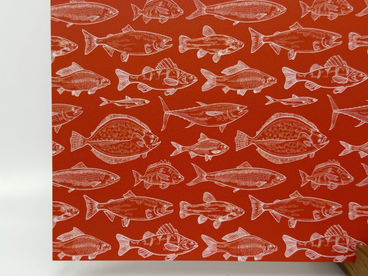 PatternPly® Full Coverage Freshwater Catch on Orange sheet showing the pattern